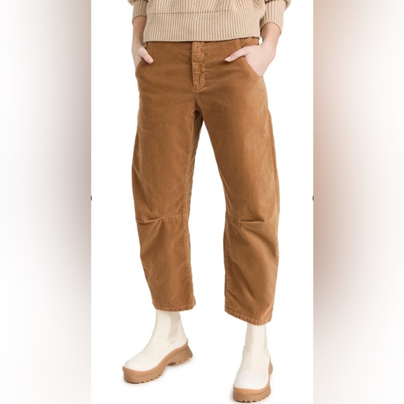 Nili Lotan Velvet Emerson Pant Sz 12 Caramel $480 NWT Barrel Bow Leg - Picture 2 of 13